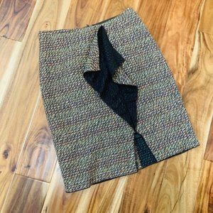 Worth New York Brown Ruffle Skirt